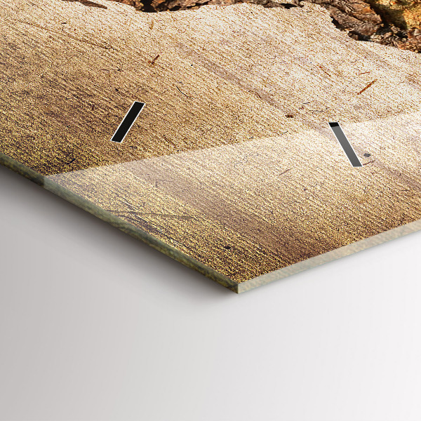 Horloge rectangulaire horizontale Carte du monde vintage