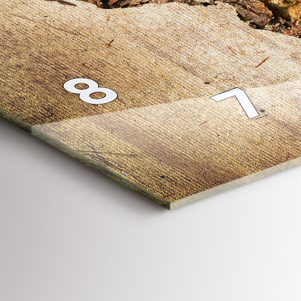 Horloge rectangulaire horizontale Carte du monde vintage