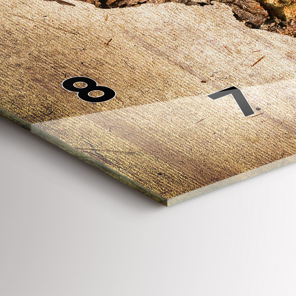 Horloge rectangulaire horizontale Carte du monde vintage