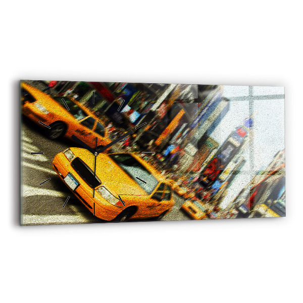 Horloge rectangulaire horizontale Les taxis de New York