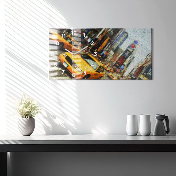 Horloge rectangulaire horizontale Les taxis de New York