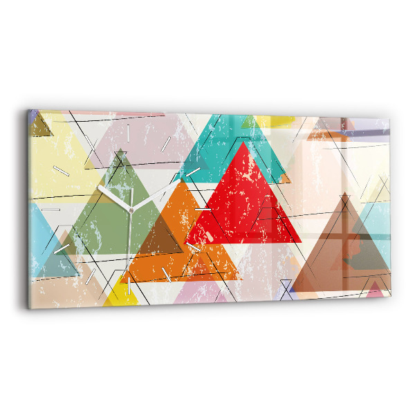 Horloge rectangulaire horizontale Motif géométrique triangulaire