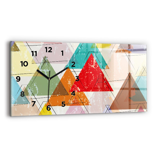 Horloge rectangulaire horizontale Motif géométrique triangulaire