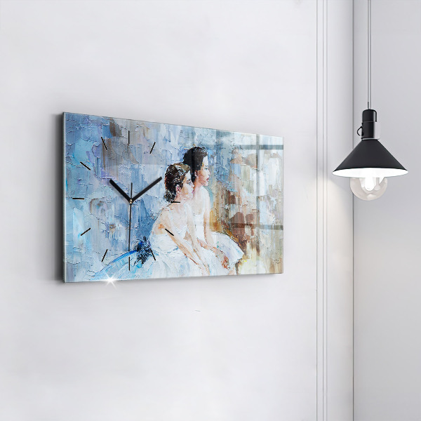 Horloge rectangulaire horizontale Jeunes ballerines