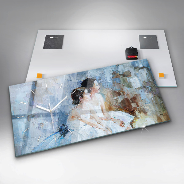 Horloge rectangulaire horizontale Jeunes ballerines