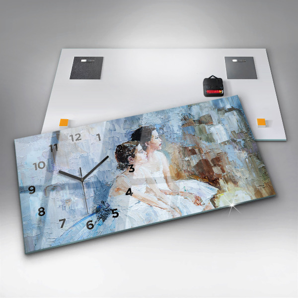Horloge rectangulaire horizontale Jeunes ballerines