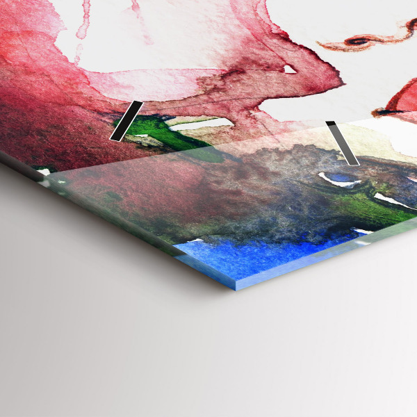 Horloge rectangulaire horizontale 'portrait coloré d''une femme'