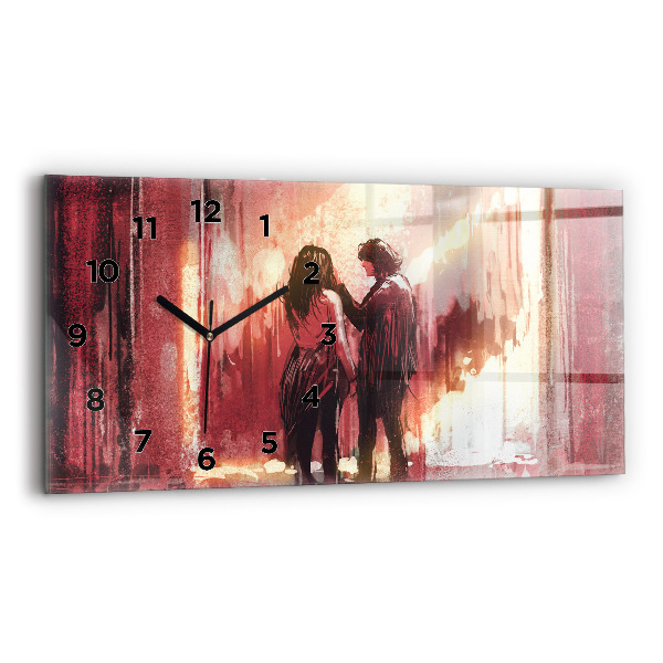 Horloge rectangulaire horizontale Jeune couple amoureux