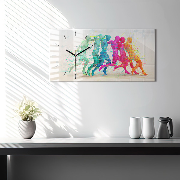 Horloge rectangulaire horizontale Des gens colorés