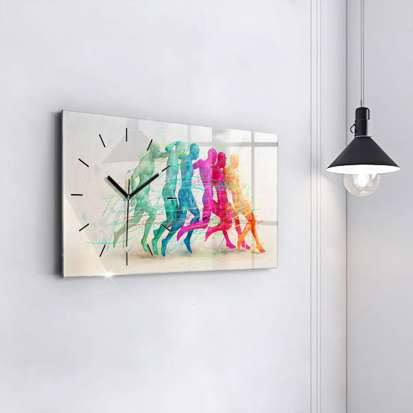Horloge rectangulaire horizontale Des gens colorés