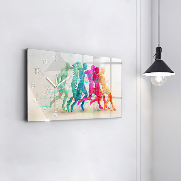 Horloge rectangulaire horizontale Des gens colorés