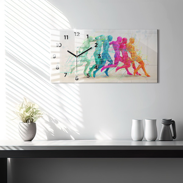 Horloge rectangulaire horizontale Des gens colorés