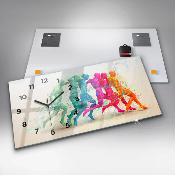 Horloge rectangulaire horizontale Des gens colorés