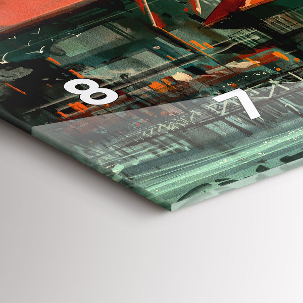 Horloge rectangulaire horizontale Village de pêcheurs