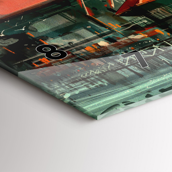 Horloge rectangulaire horizontale Village de pêcheurs