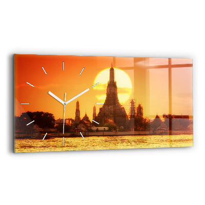 Horloge rectangulaire horizontale Wat Arun, Bangkok, Thaïlande