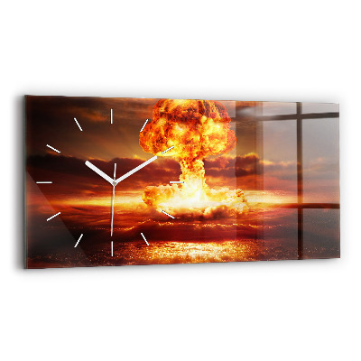 Horloge rectangulaire horizontale 'Explosion d''une bombe atomique'