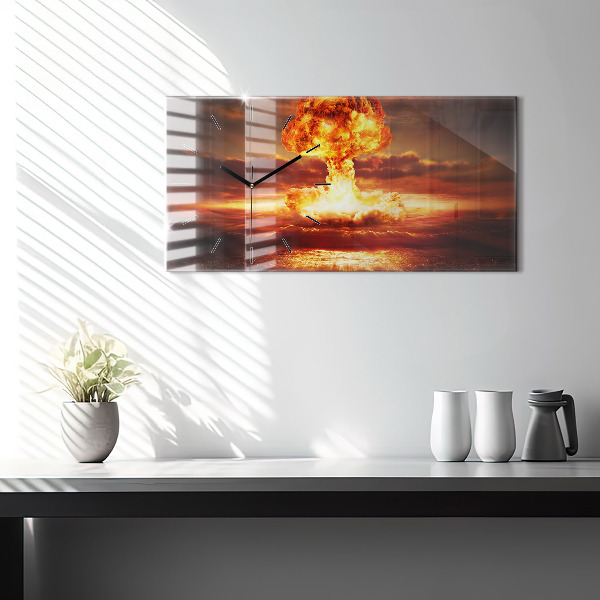 Horloge rectangulaire horizontale 'Explosion d''une bombe atomique'