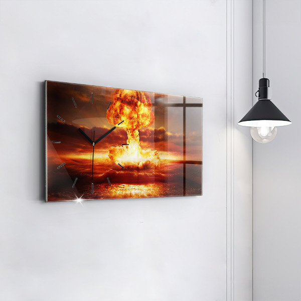 Horloge rectangulaire horizontale 'Explosion d''une bombe atomique'