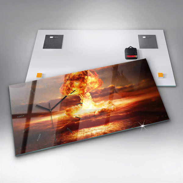 Horloge rectangulaire horizontale 'Explosion d''une bombe atomique'