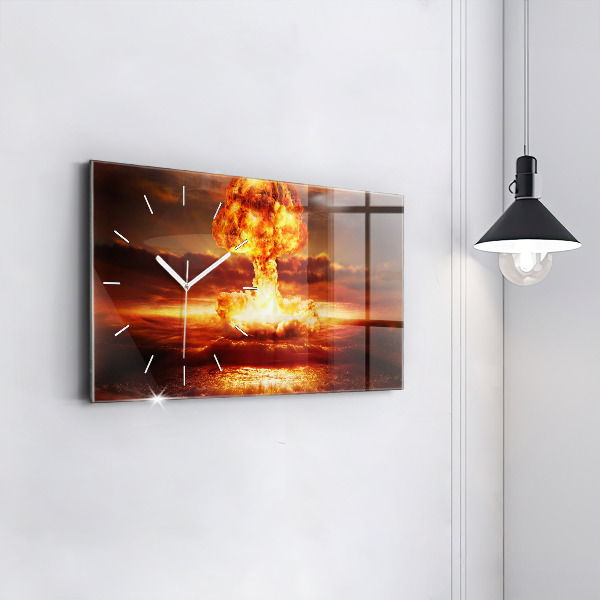 Horloge rectangulaire horizontale 'Explosion d''une bombe atomique'