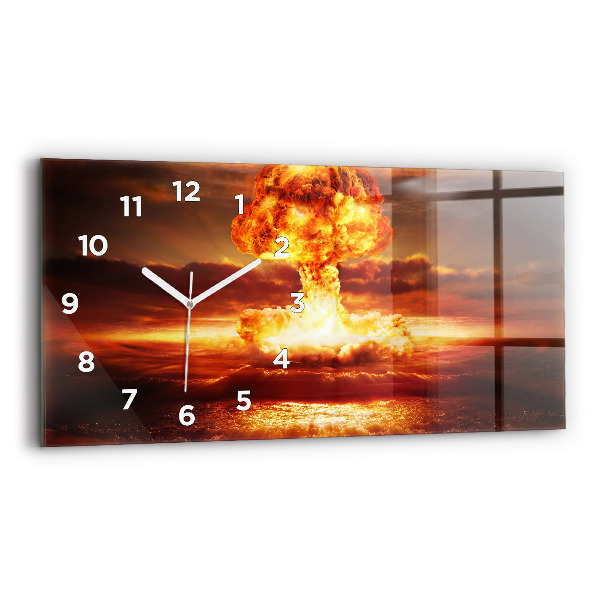 Horloge rectangulaire horizontale 'Explosion d''une bombe atomique'