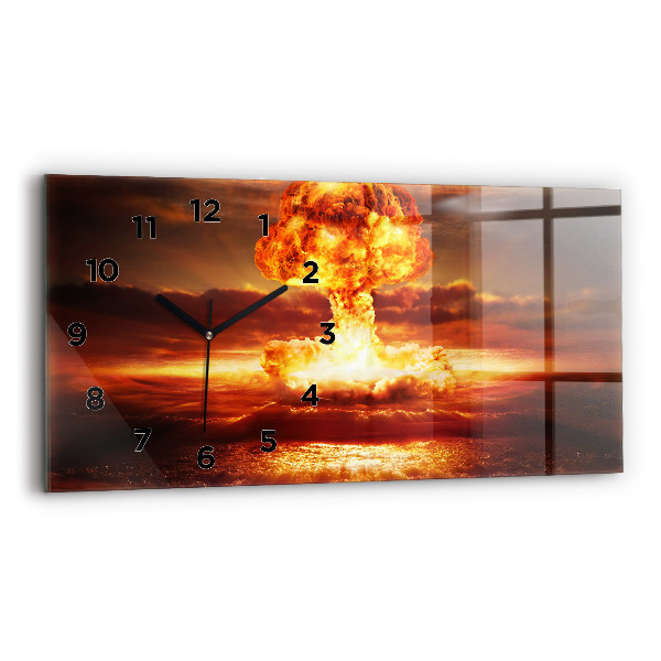Horloge rectangulaire horizontale 'Explosion d''une bombe atomique'