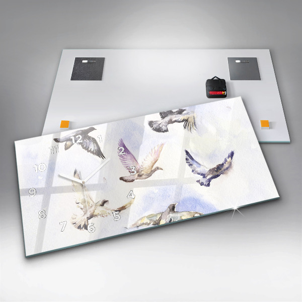 Horloge rectangulaire horizontale Oiseaux en vol