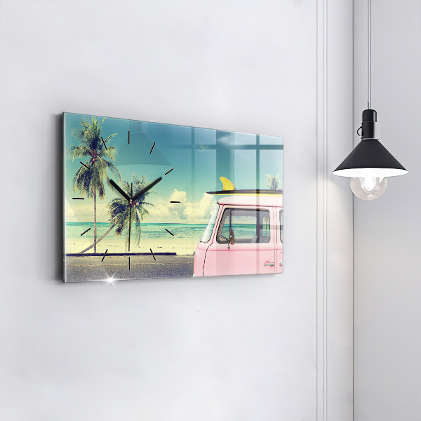 Horloge rectangulaire horizontale Voiture avec planche de surf