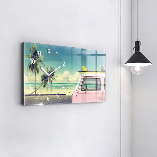 Horloge rectangulaire horizontale Voiture avec planche de surf