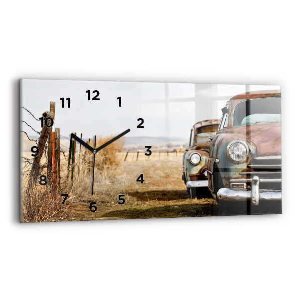 Horloge rectangulaire horizontale Vieilles voitures