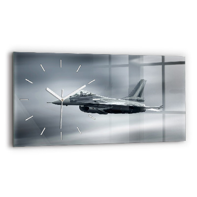 Horloge rectangulaire horizontale Avion militaire en vol