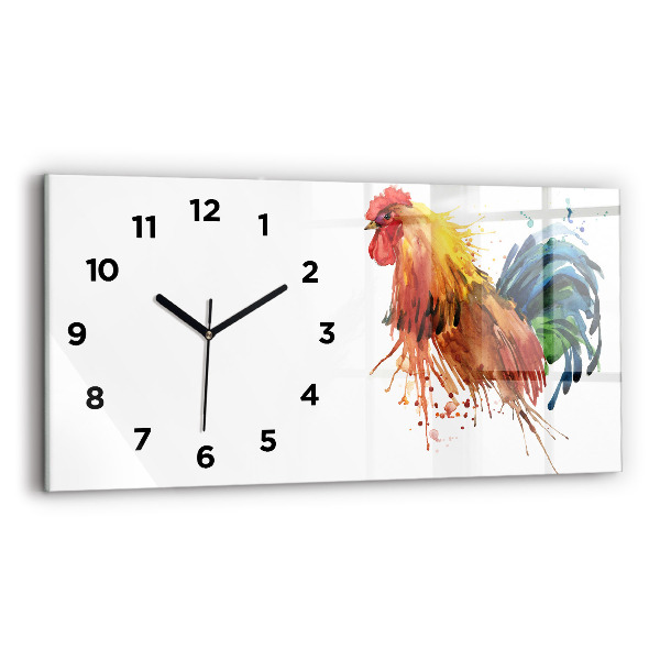 Horloge murale horizontale Coq coloré