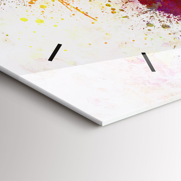 Horloge murale horizontale 'Carte du monde à l''aquarelle'