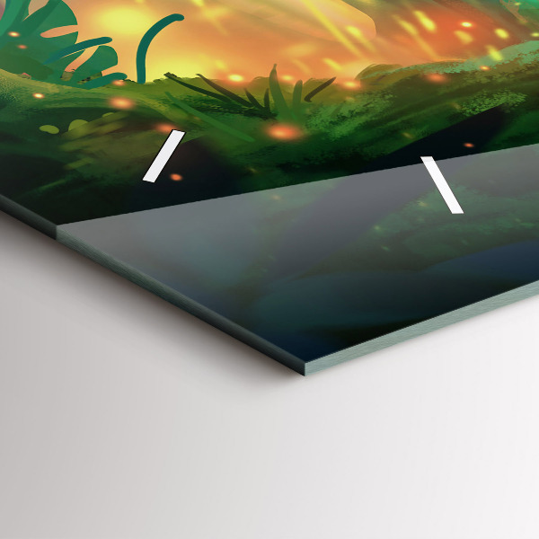 Horloge murale horizontale Enfants dans une forêt de conte de fées