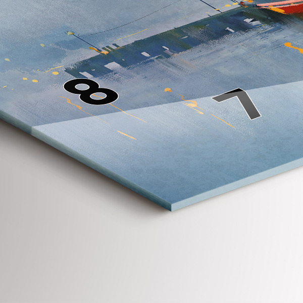 Horloge murale horizontale Bateau de pêche au port