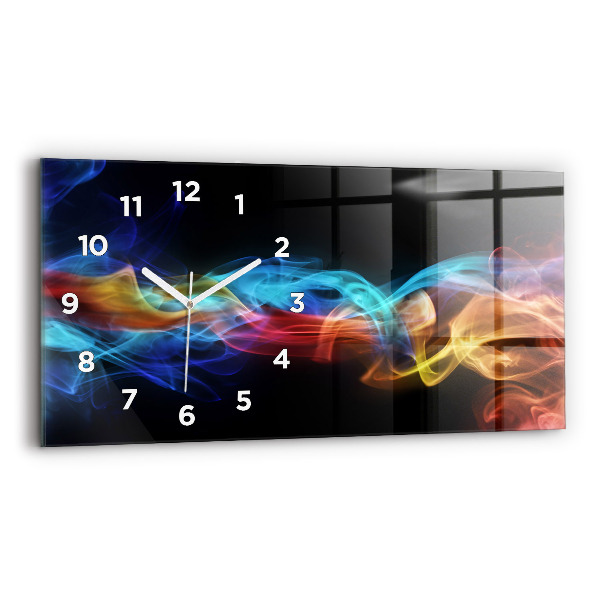 Horloge rectangulaire horizontale Lignes colorées abstraites
