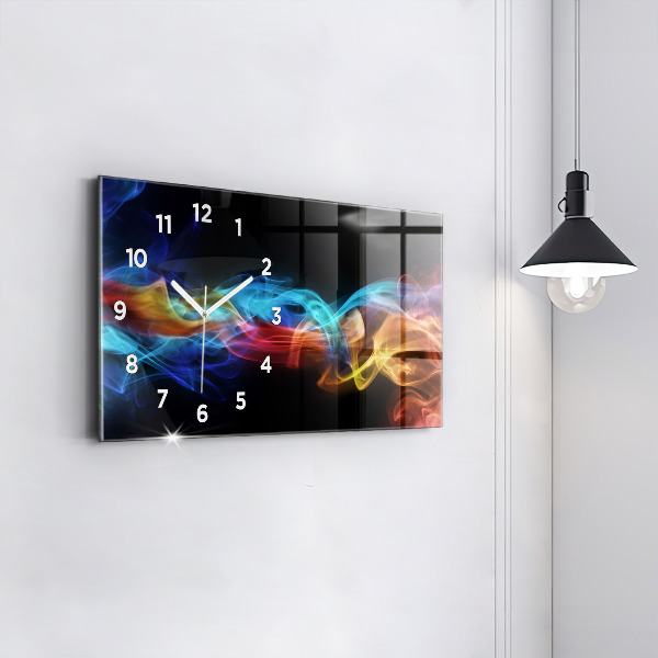 Horloge rectangulaire horizontale Lignes colorées abstraites