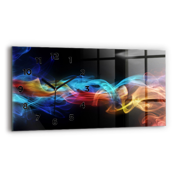 Horloge rectangulaire horizontale Lignes colorées abstraites