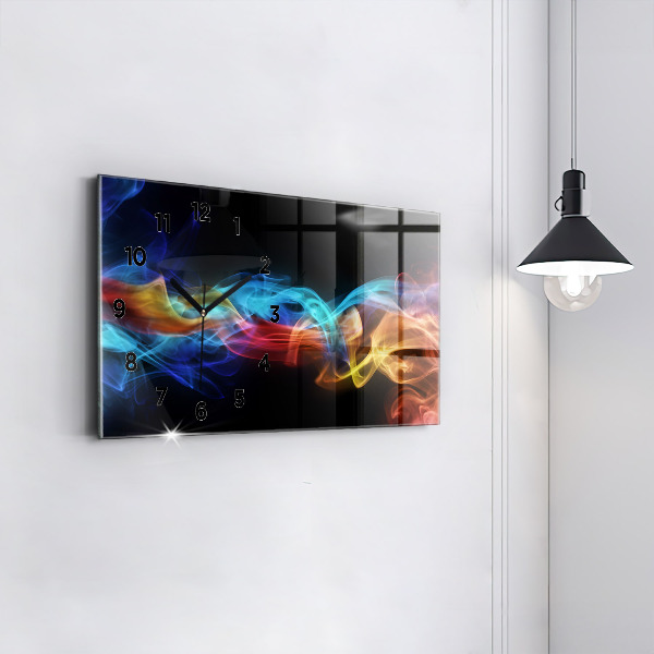 Horloge rectangulaire horizontale Lignes colorées abstraites