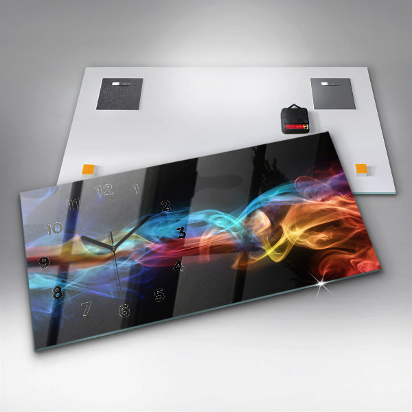 Horloge rectangulaire horizontale Lignes colorées abstraites