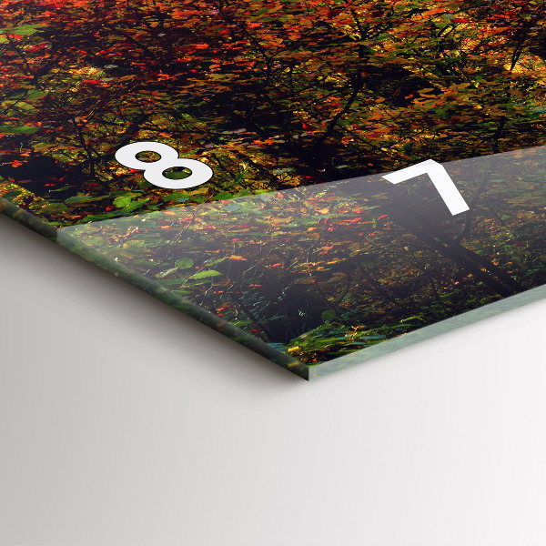 Horloge murale horizontale 'Paysage de forêt d''automne'