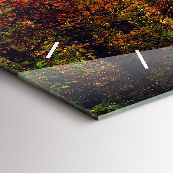 Horloge murale horizontale 'Paysage de forêt d''automne'