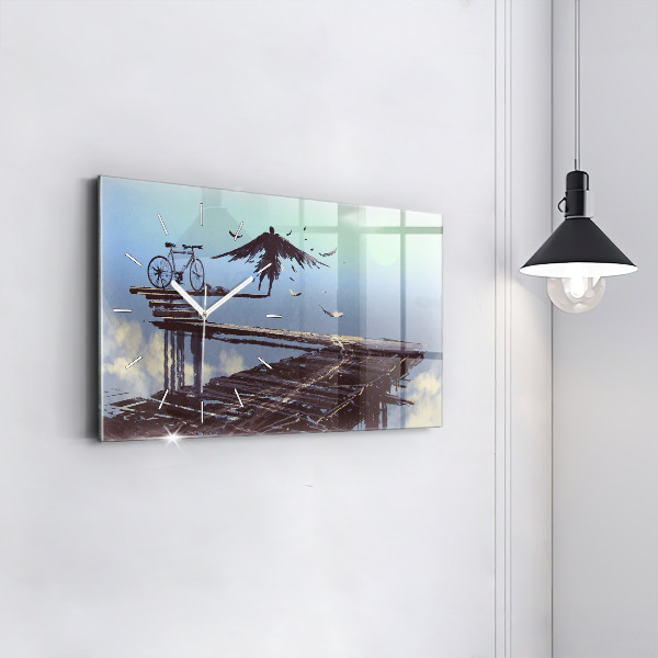 Horloge murale horizontale 'Vélo d''ange'