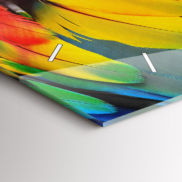 Horloge murale horizontale Ara aux ailes colorées