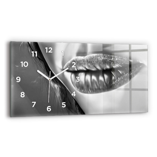 Horloge rectangulaire horizontale Les lèvres de la femme