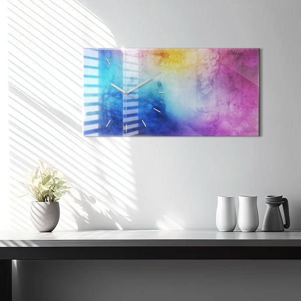 Horloge murale horizontale Taches colorées