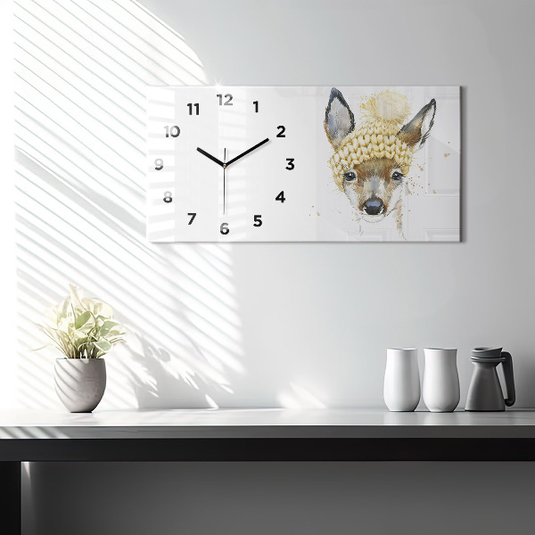 Horloge murale horizontale Un cerf