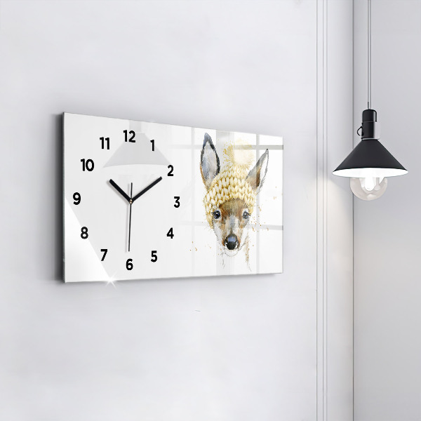 Horloge murale horizontale Un cerf