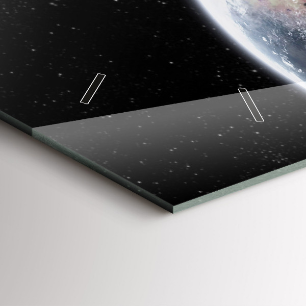 Horloge rectangulaire horizontale Terre Lune Soleil